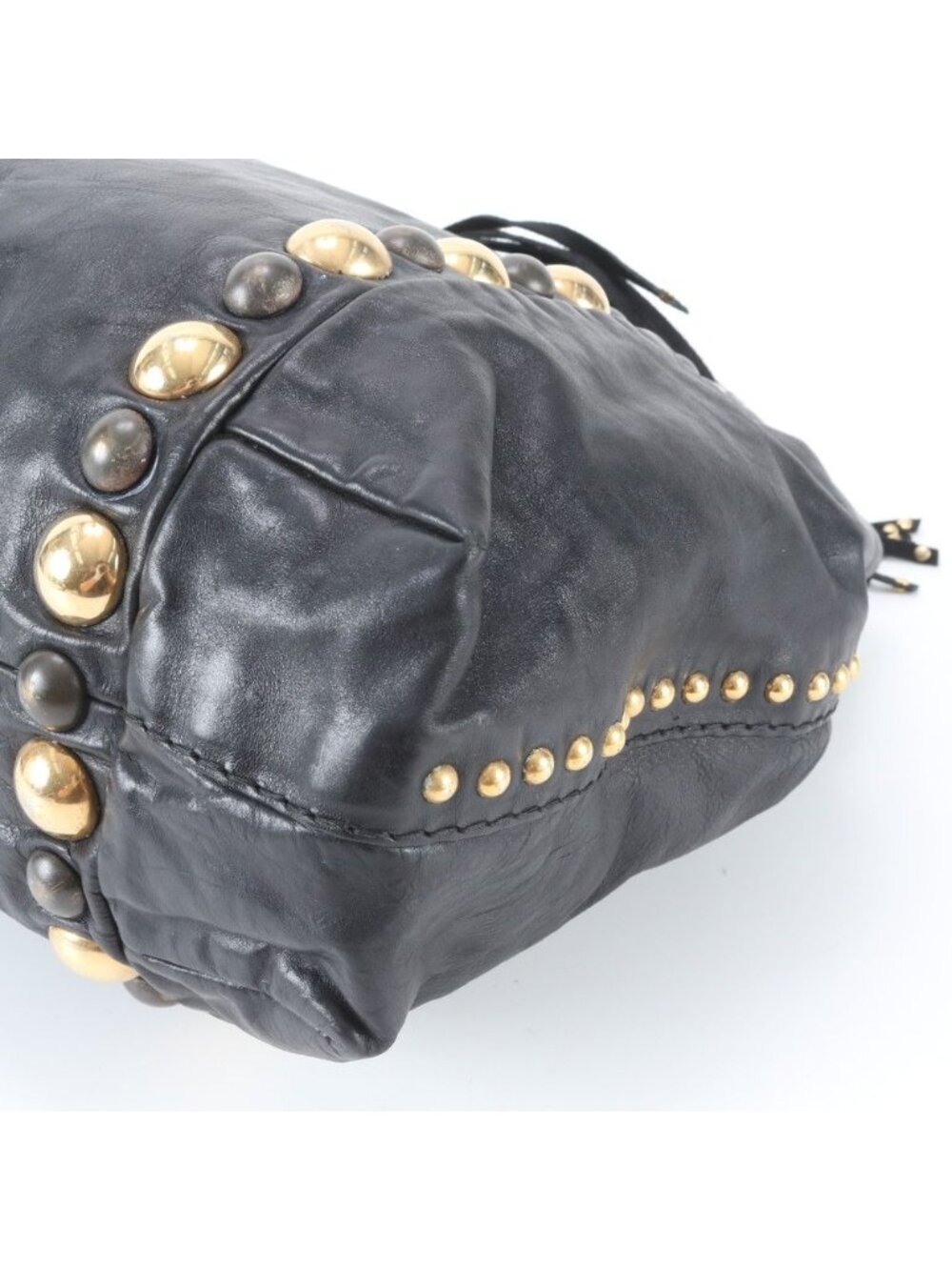 ★SOLD★ Gucci Bab Shuka Emblem Leather Tote Shoulder Hand Black - Picture 4 of 10